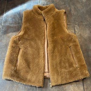 J. Crew Teddy Sherpa Vest - brown size medium